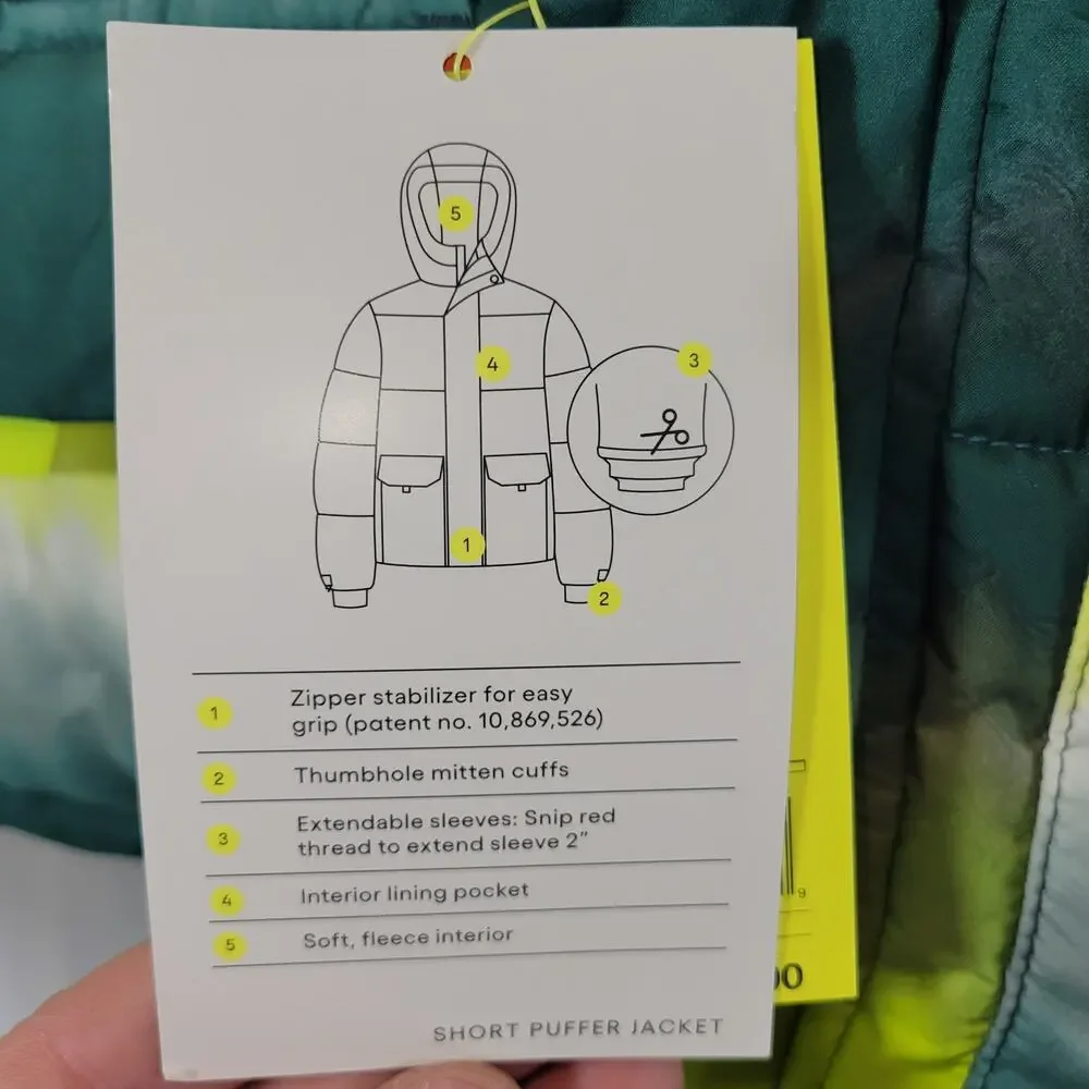 All In Motion Kids Multi-color Cold Weather Puffer Jacket, Sz S (6/7), NWT